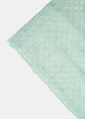 A  Polka Dots Mint Lightweight Scarf