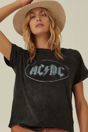 AC/DC Studded Logo Vintage-Wash Graphic Tee