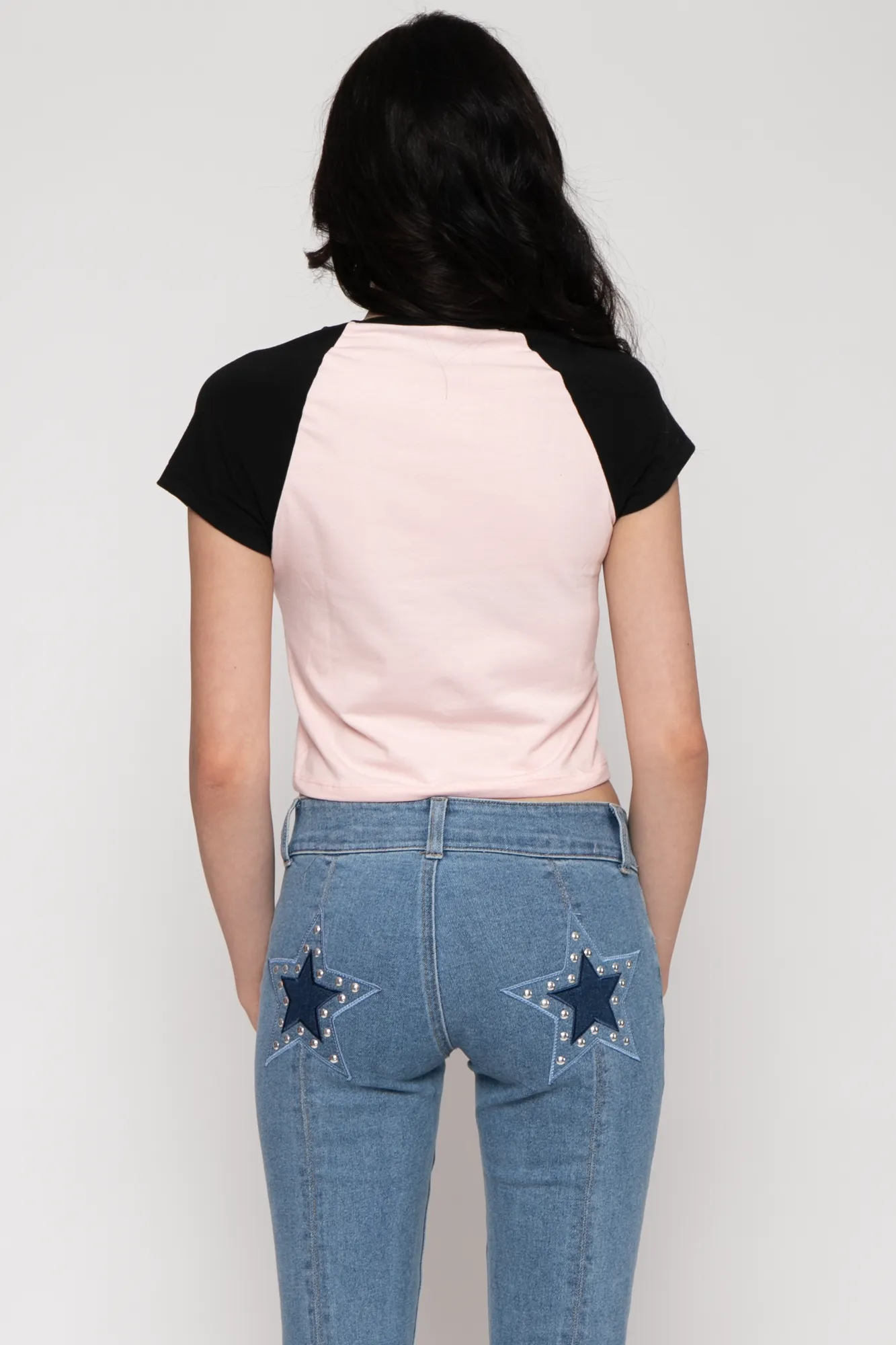 Angel Devil - Bobby Jack Crop Raglan Top - Pink