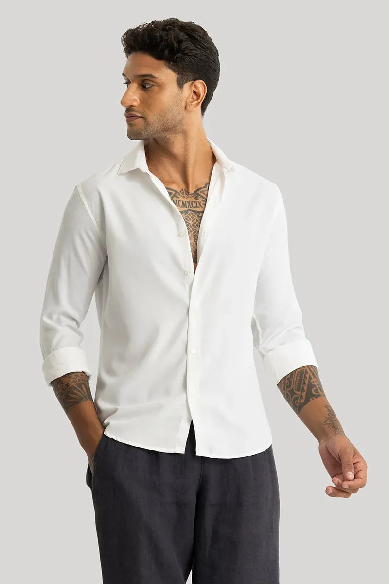 Anselmo White Self-Design Shirt