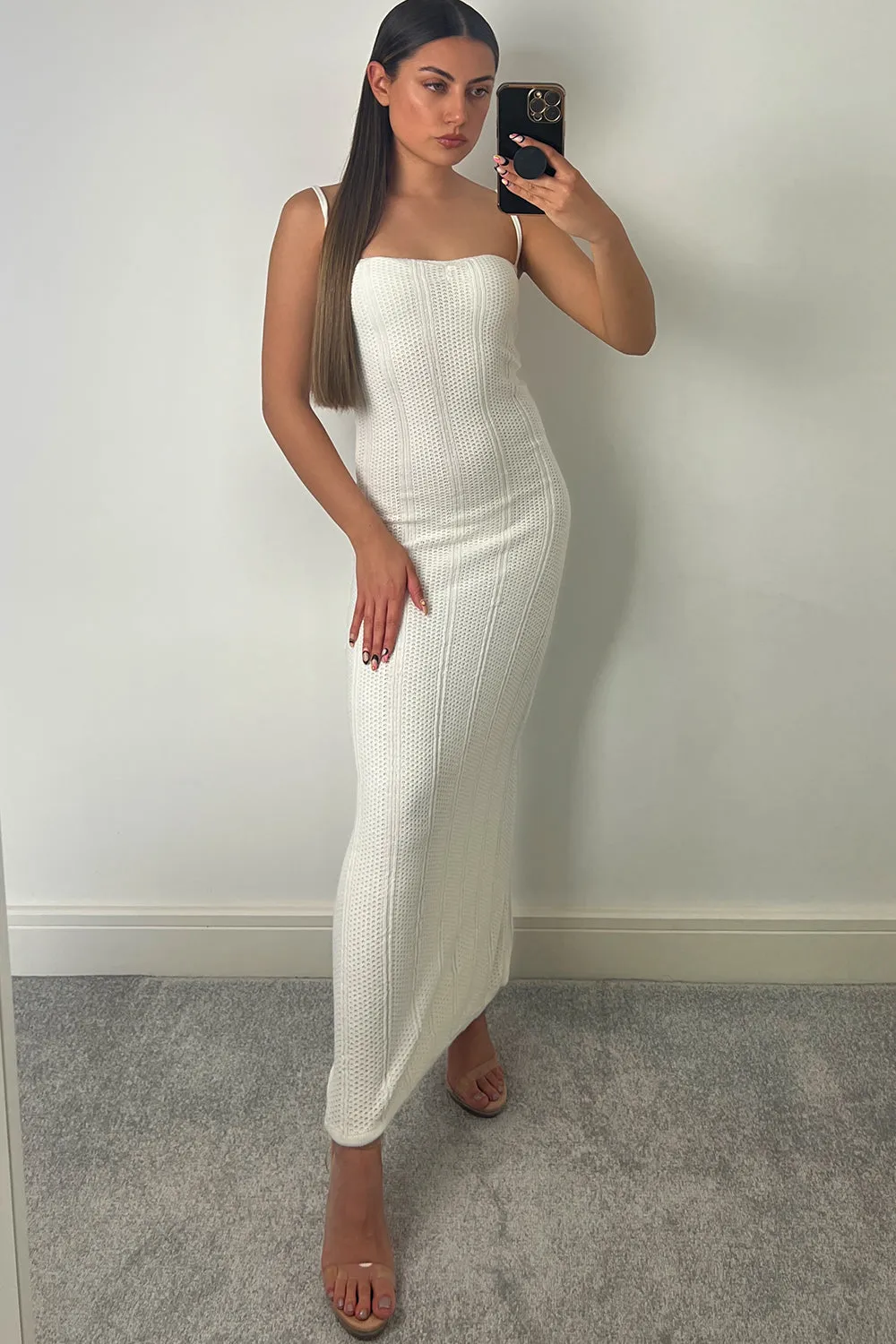 Arabelle Cream Knitted Maxi Dress