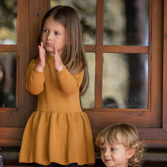 AW Wedoble Mustard Long Sleeved Dress