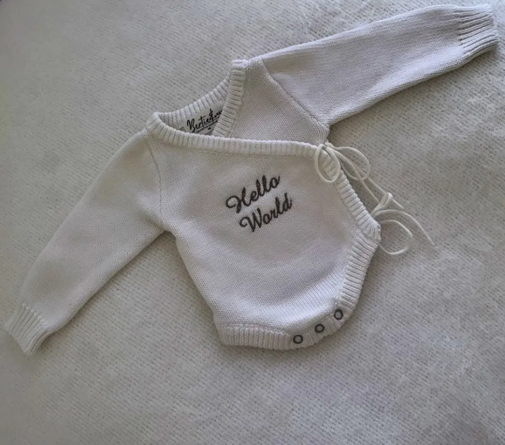 Bertie & Me "Hello World" Knitted Romper