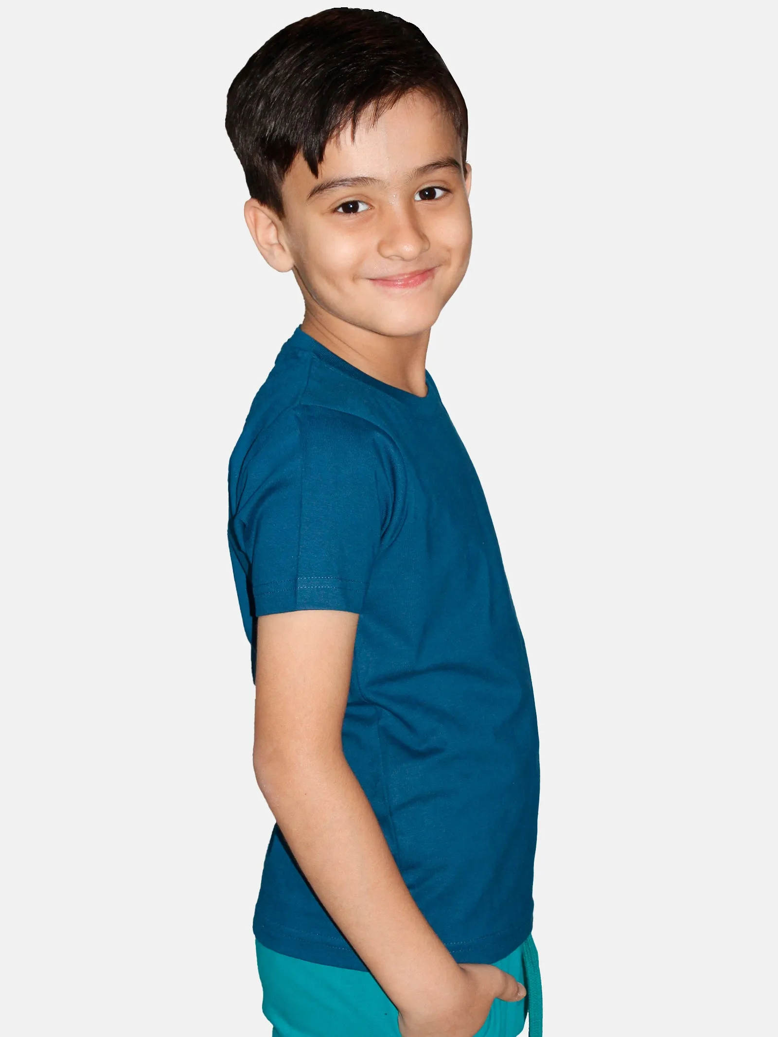 Boys Cotton Half Sleeve Round Neck Tee