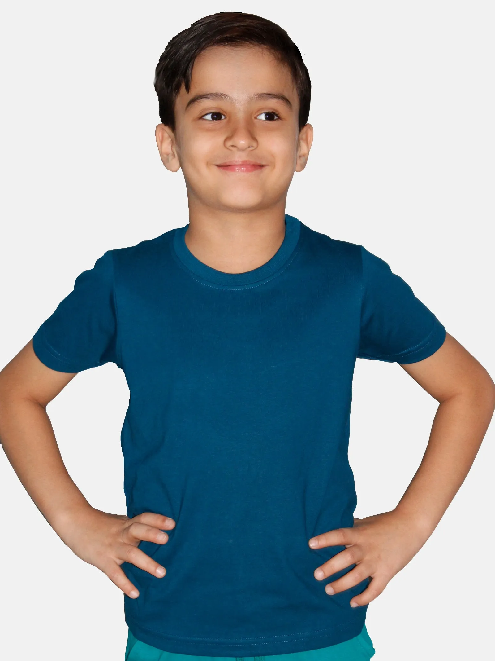 Boys Cotton Half Sleeve Round Neck Tee