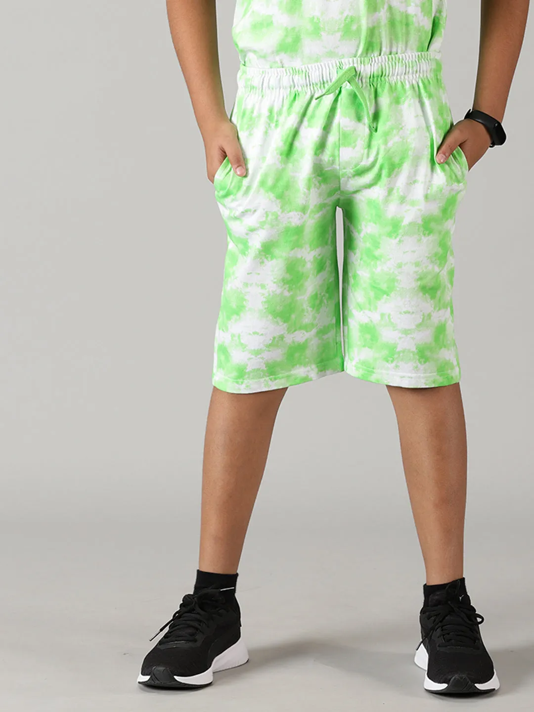 Boys Tie & Dye Printed Shorts