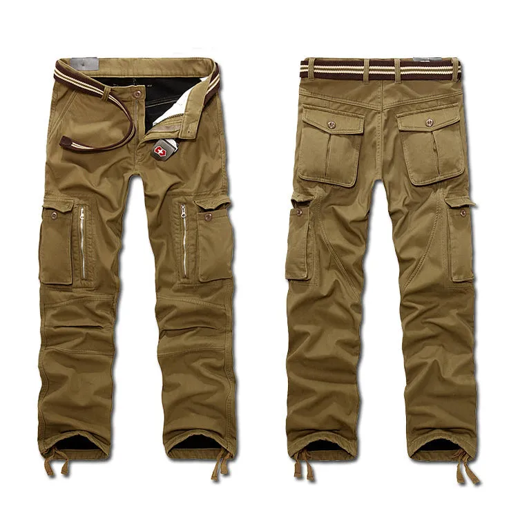 Casual Pockets Thicken Warm Winter Men's Pants