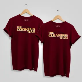 Cooking Team - Cleaning Team Couple T-Shirt