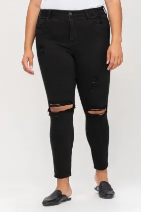 High Rise Distressed Skinny Jean