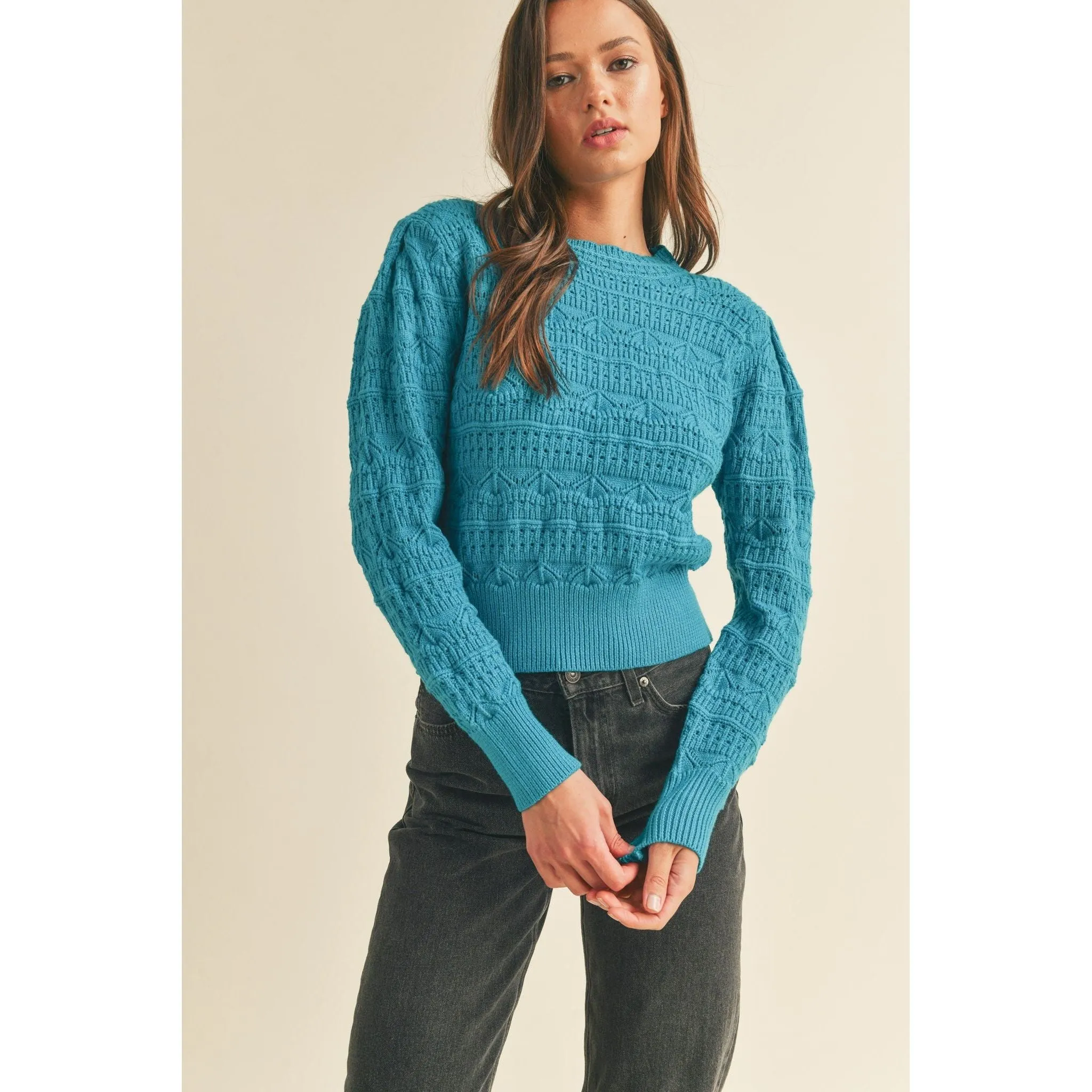 Knitted Pointelle Sweater