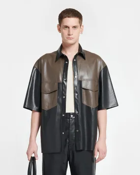 Mance - Okobor™ Alt-Leather Shirt - Shiitake/Black