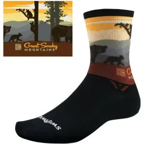 Swiftwick Vision Six Impression Socks: Great Smokey Mountains Bears