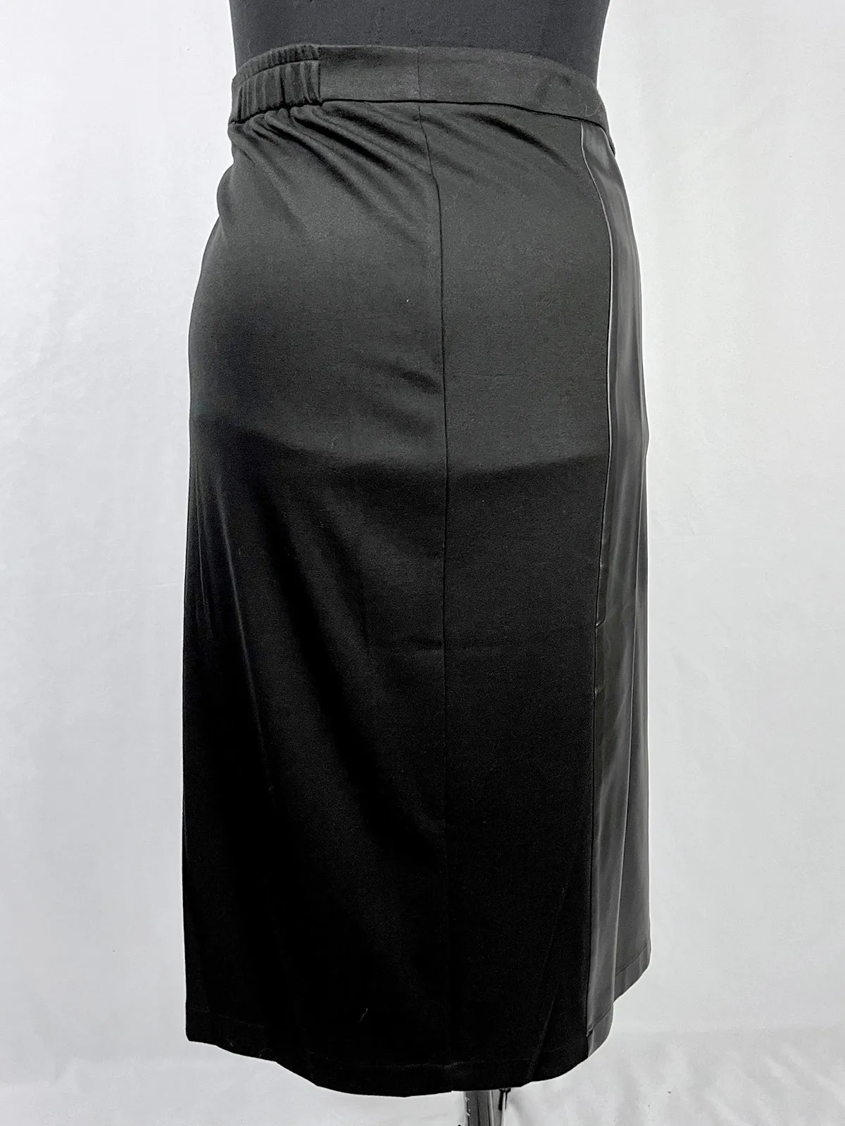 Ulla Popken Size 32 Black Faux Leather Skirt NWT